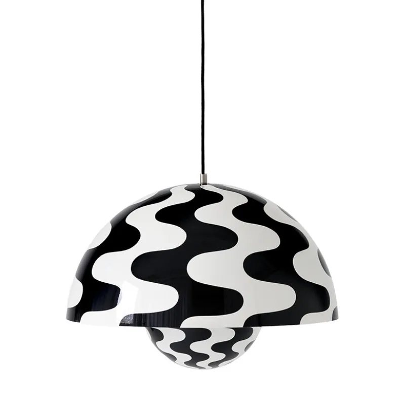 Flowerpot VP2 taklampa black/white pattern
