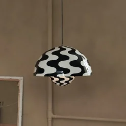 Flowerpot VP2 taklampa black/white pattern