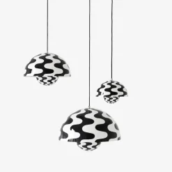 Flowerpot VP2 taklampa black/white pattern