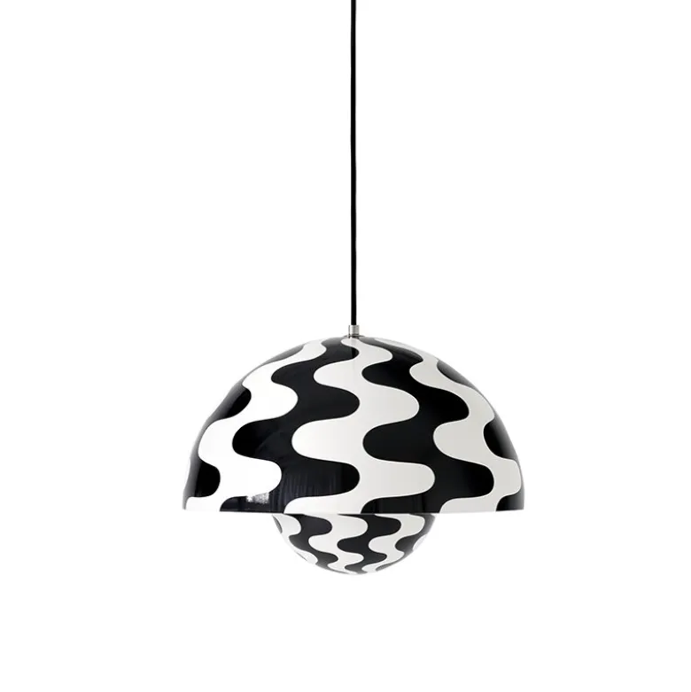 Flowerpot VP7 taklampa black/white pattern