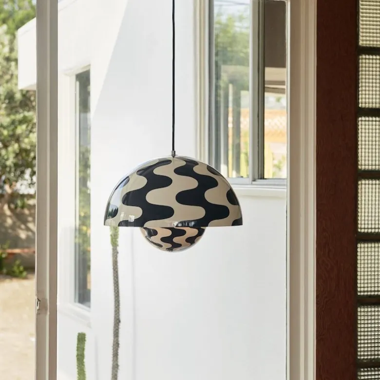 Flowerpot VP7 taklampa black/white pattern