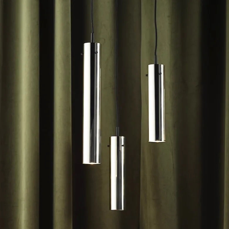 FM2014 H24 taklampa stainless steel glossy