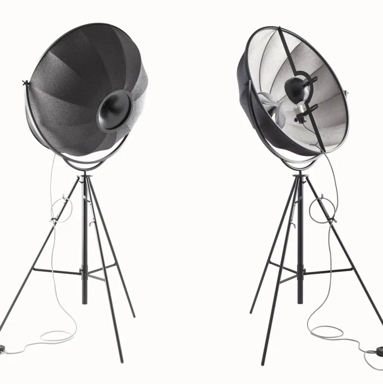 Fortuny petite golvlampa silver rubelli/svart