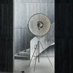 Fortuny petite golvlampa titanium/beige