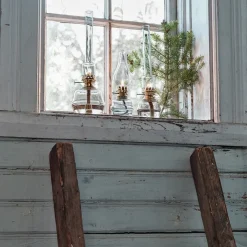 Fotogenlampa Majken klar/mässing mellan