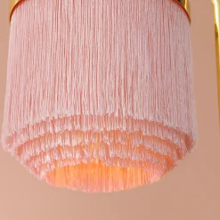 Fringe bordslampa pale pink