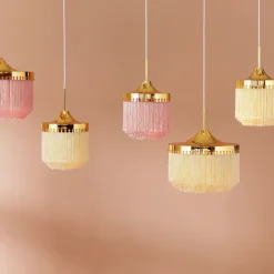 Fringe taklampa Ø20 Cream white