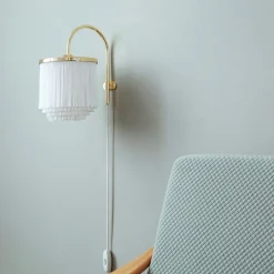 Fringe vägglampa cream white