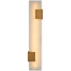 Furore Vägglampa Antik mässing/alabaster