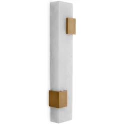 Furore Vägglampa Antik mässing/alabaster