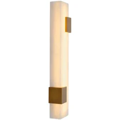 Furore Vägglampa Antik mässing/alabaster