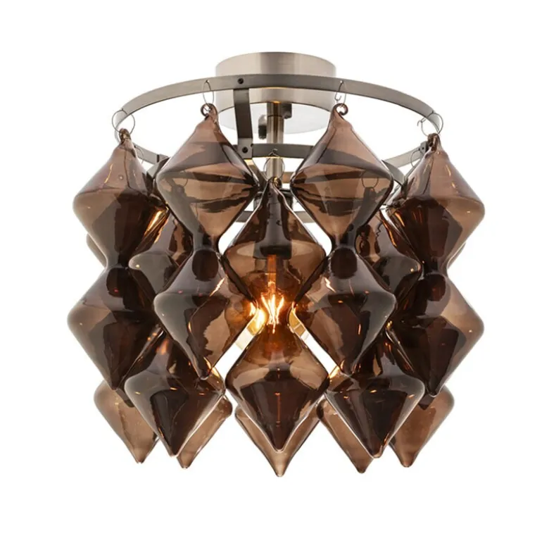 Gemma Ø45cm plafond borstad stål/brun