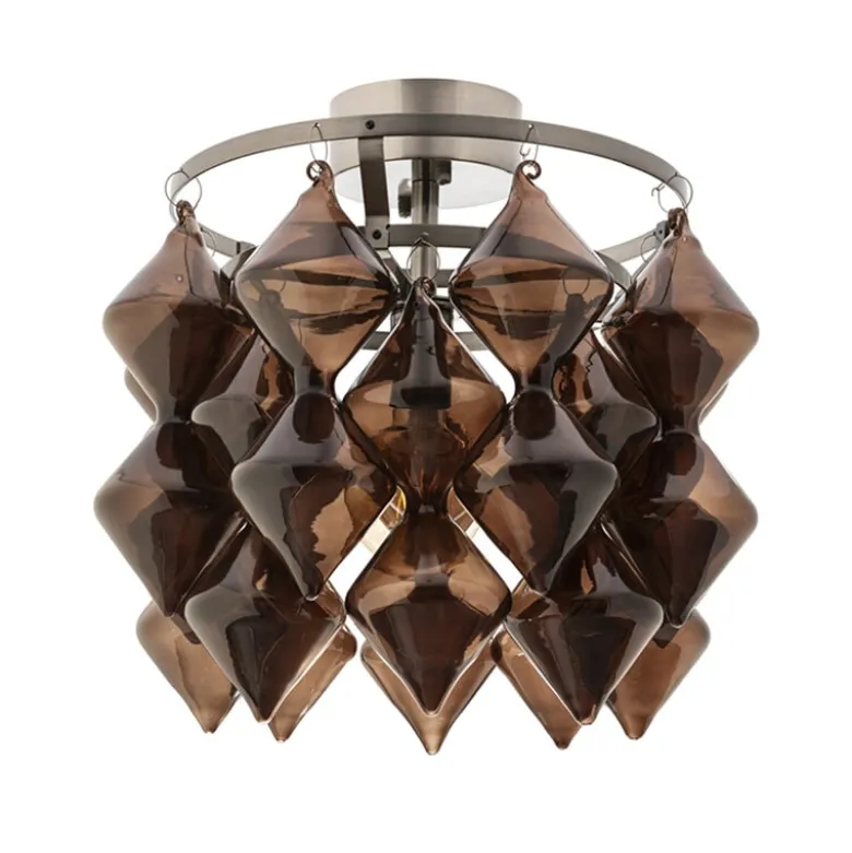 Gemma Ø45cm plafond borstad stål/brun