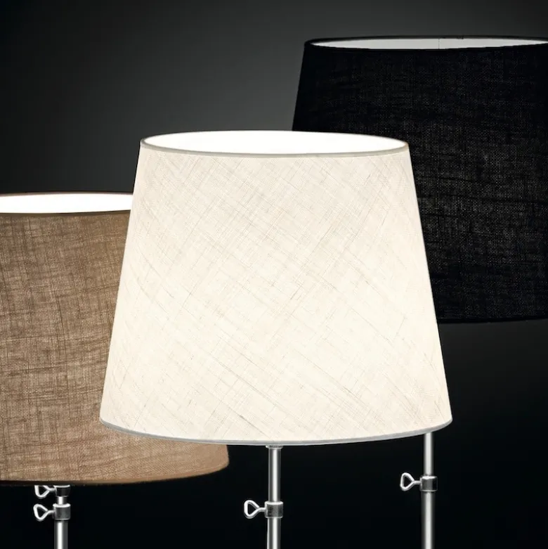 Gilda golvlampa aluminium/natur jutetyg
