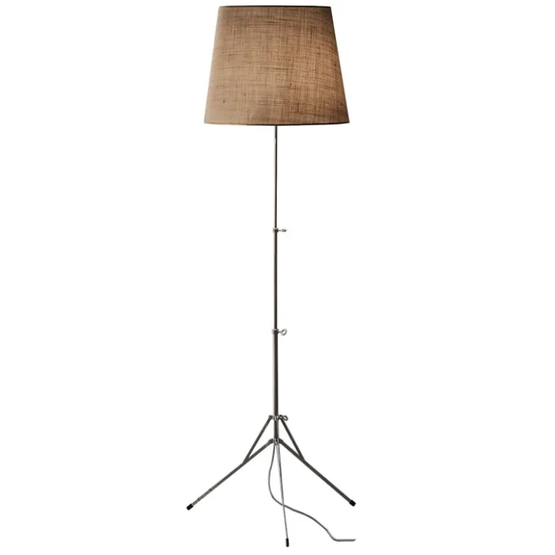 Gilda golvlampa aluminium/natur jutetyg