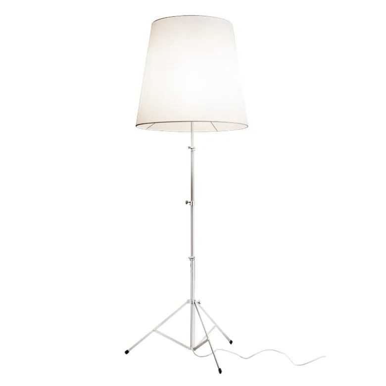 Gilda golvlampa aluminium/vitt jutetyg