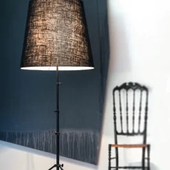 Gilda golvlampa svart/svart jutetyg