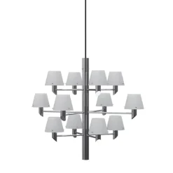 Gil 12 taklampa krom/opal glas