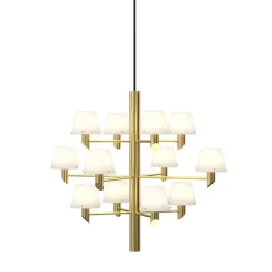 Gil 12 taklampa satin brass/opal glas