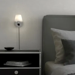 Gil vägglampa krom/opal glas