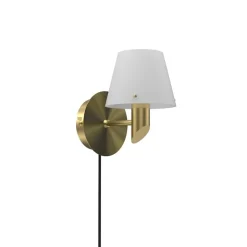 Gil vägglampa satin brass/opal glas