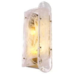 Ginnis Vägglampa Antik mässing/glas