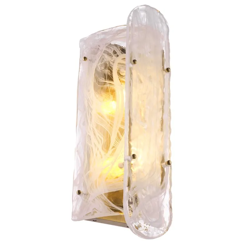 Ginnis Vägglampa Antik mässing/glas
