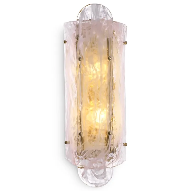 Ginnis Vägglampa Antik mässing/glas