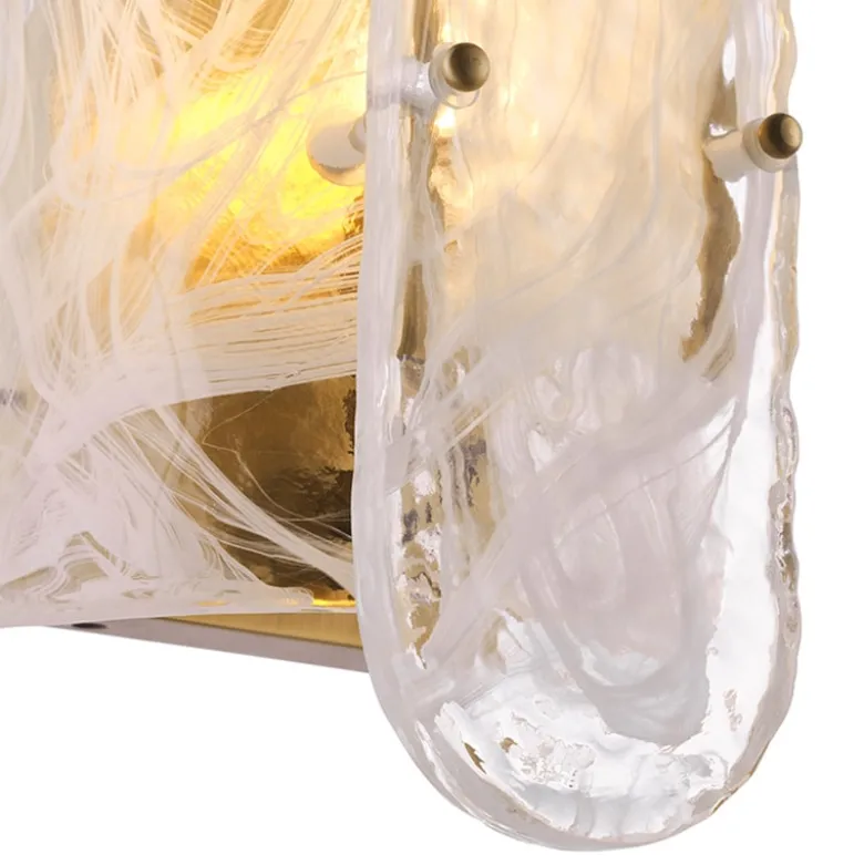 Ginnis Vägglampa Antik mässing/glas