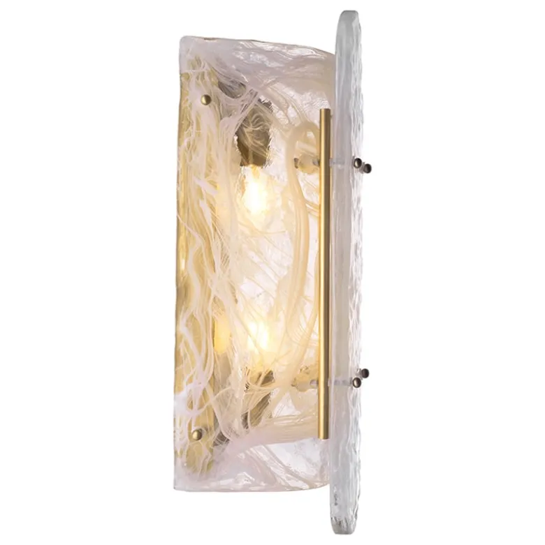 Ginnis Vägglampa Antik mässing/glas
