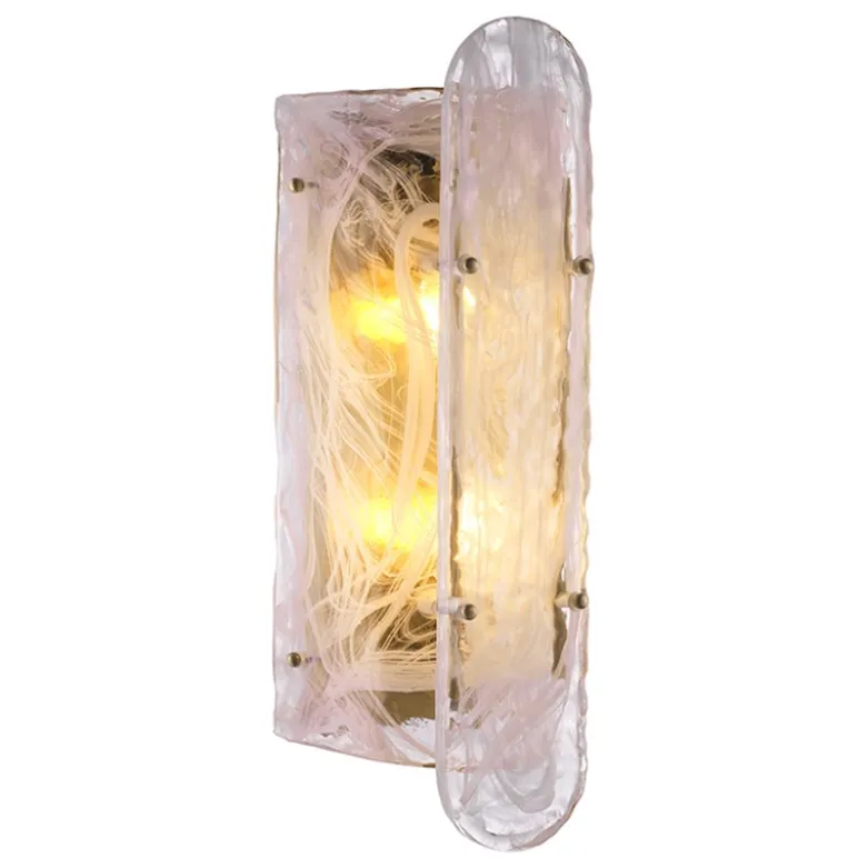 Ginnis Vägglampa Antik mässing/glas
