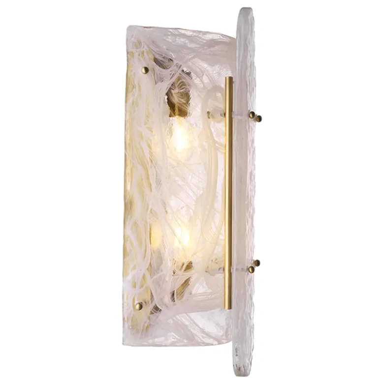 Ginnis Vägglampa Antik mässing/glas