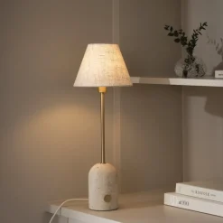 Gino 20 bordslampa beige/mässing
