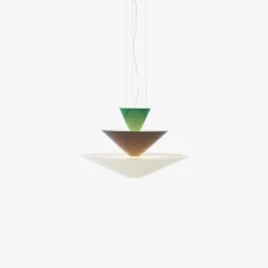 Gio LN14 taklampa signal green, deep blue & ecru white