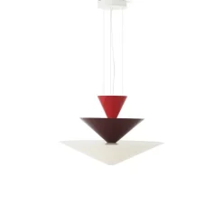 Gio LN15 taklampa vemilion red, dark burgundy & ecru white