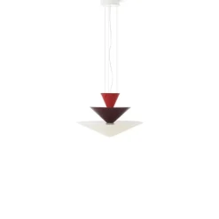 Gio LN14 taklampa vemilion red, dark burgundy & ecru white