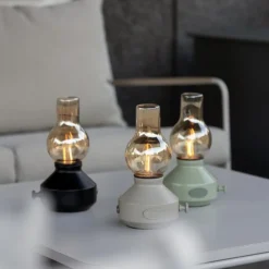 Glimt Uppladdningsbar bordslampa IP44 svart/amber