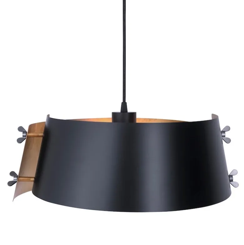 Glipa taklampa svart/råmässing
