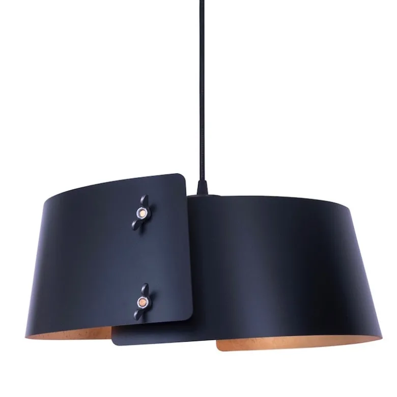 Glipa taklampa svart/råmässing