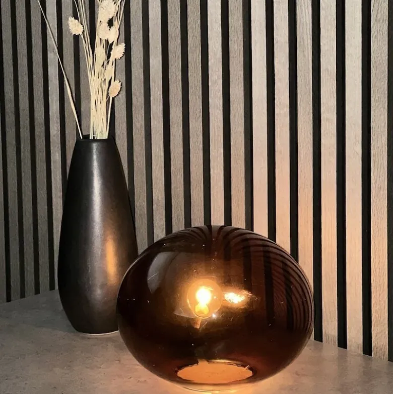 Globus 24 cm bordslampa brun