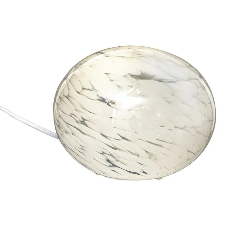 Globus 18 cm bordslampa vit prickig