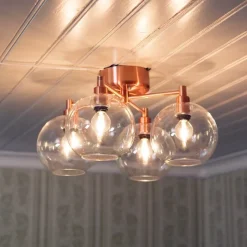 Gloria Ø460 plafond mässing/klart glas