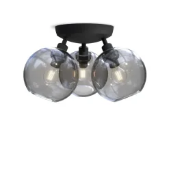 Gloria Ø33 plafond svartstruktur/rökfärgat glas