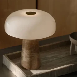 Glossy Mini bordslampa beige