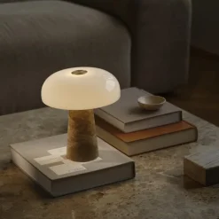 Glossy Mini bordslampa beige