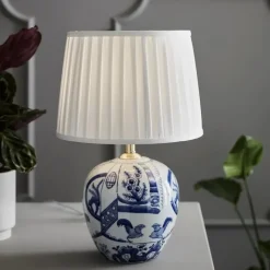 Göteborg 48cm bordslampa blå/vit