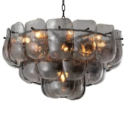 Gustave Chandelier taklampa Bronze/rökfärgat glas