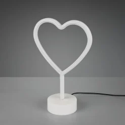 Heart bordslampa vit/rosa
