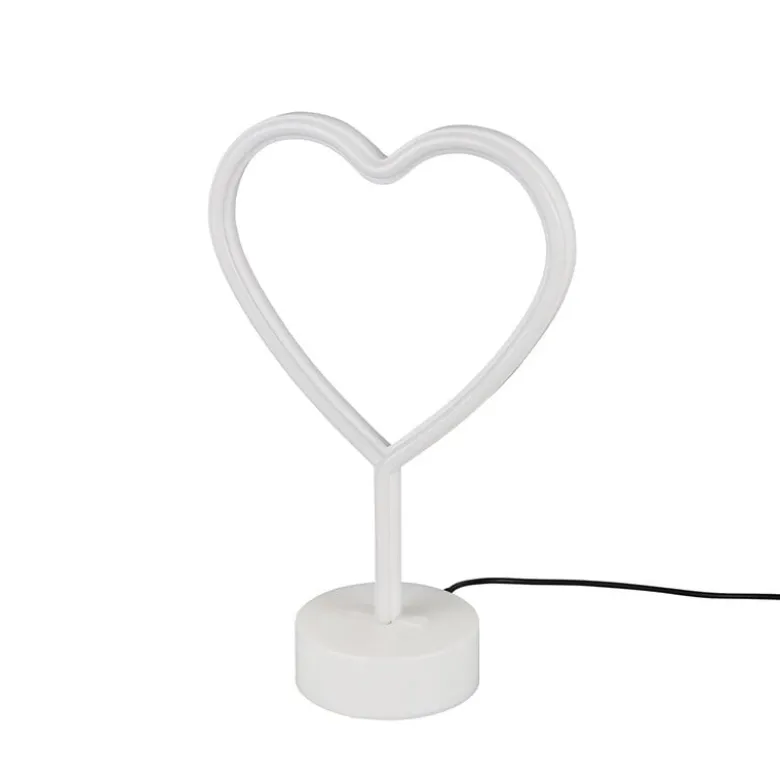 Heart bordslampa vit/rosa