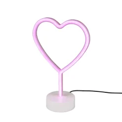 Heart bordslampa vit/rosa